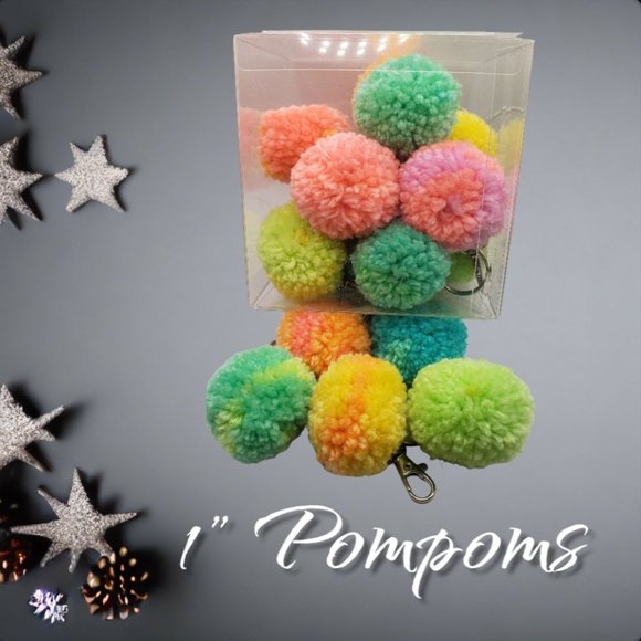 20 Mini Light Color Pompoms - Picture 1 of 4